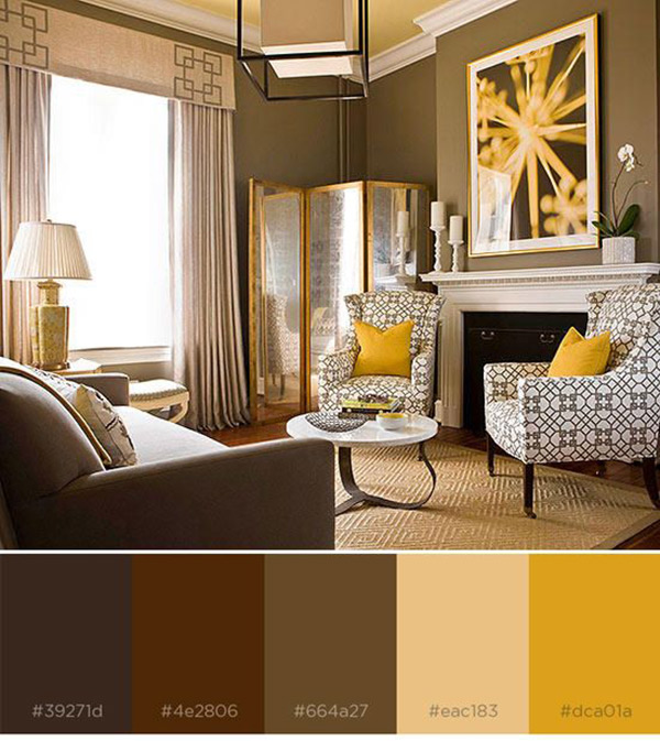 Brown color combination at home